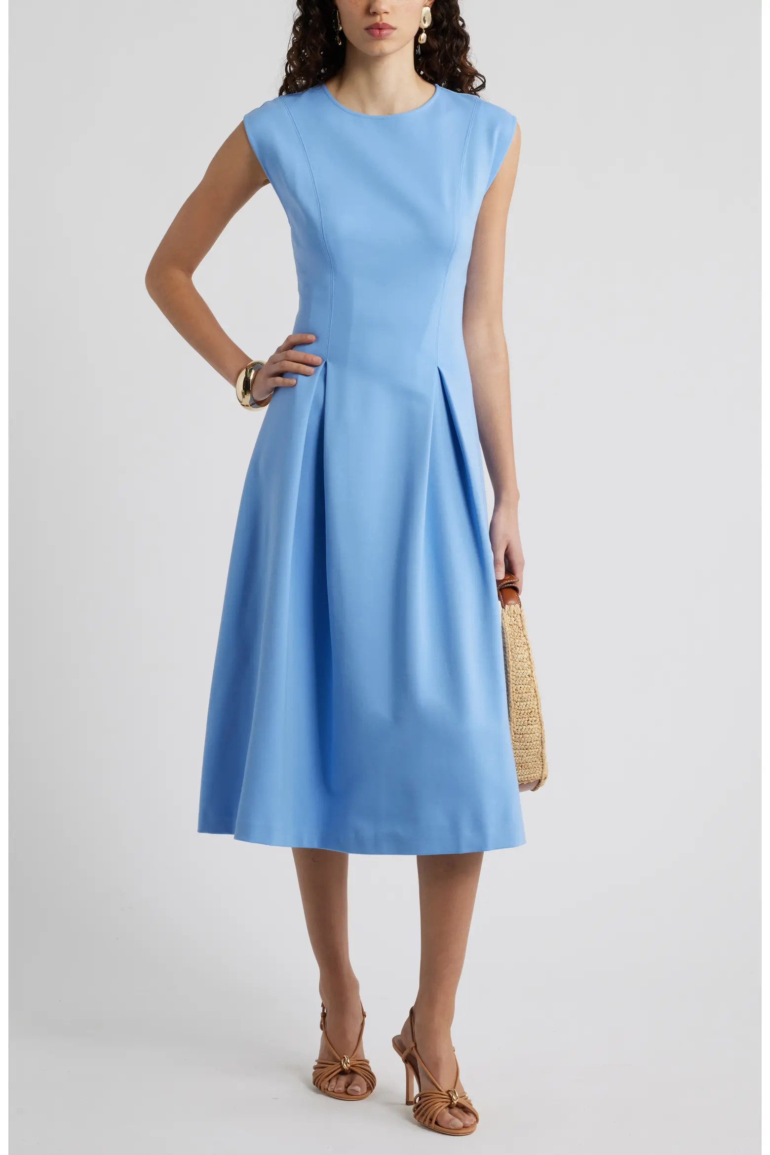 Pleated Cap Sleeve Ponte Dress (Women) | Nordstrom | Nordstrom