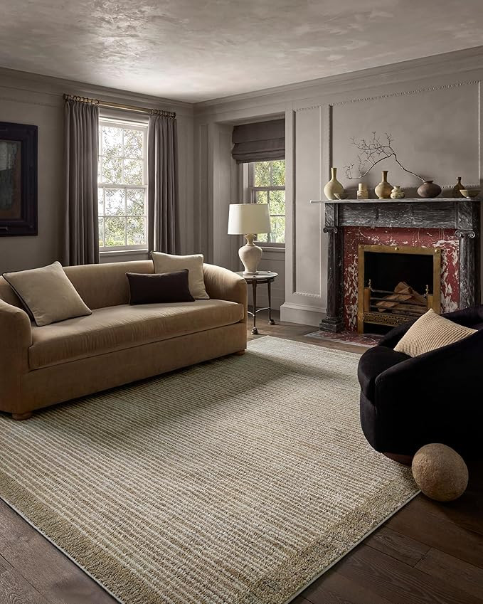 Loloi Jeremiah Brent Bleecker Collection BLE-02 Sand/Charcoal 9'-2" x 13' Area Rug | Amazon (US)