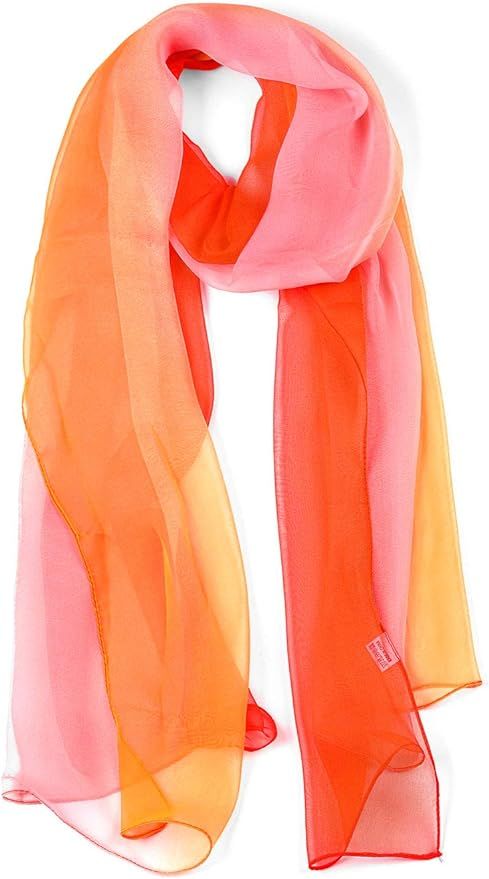 uxcell Long Chiffon Light Wedding Scarf Silky Gradient Color Party Shawl Spring Summer Beach Wrap... | Amazon (US)