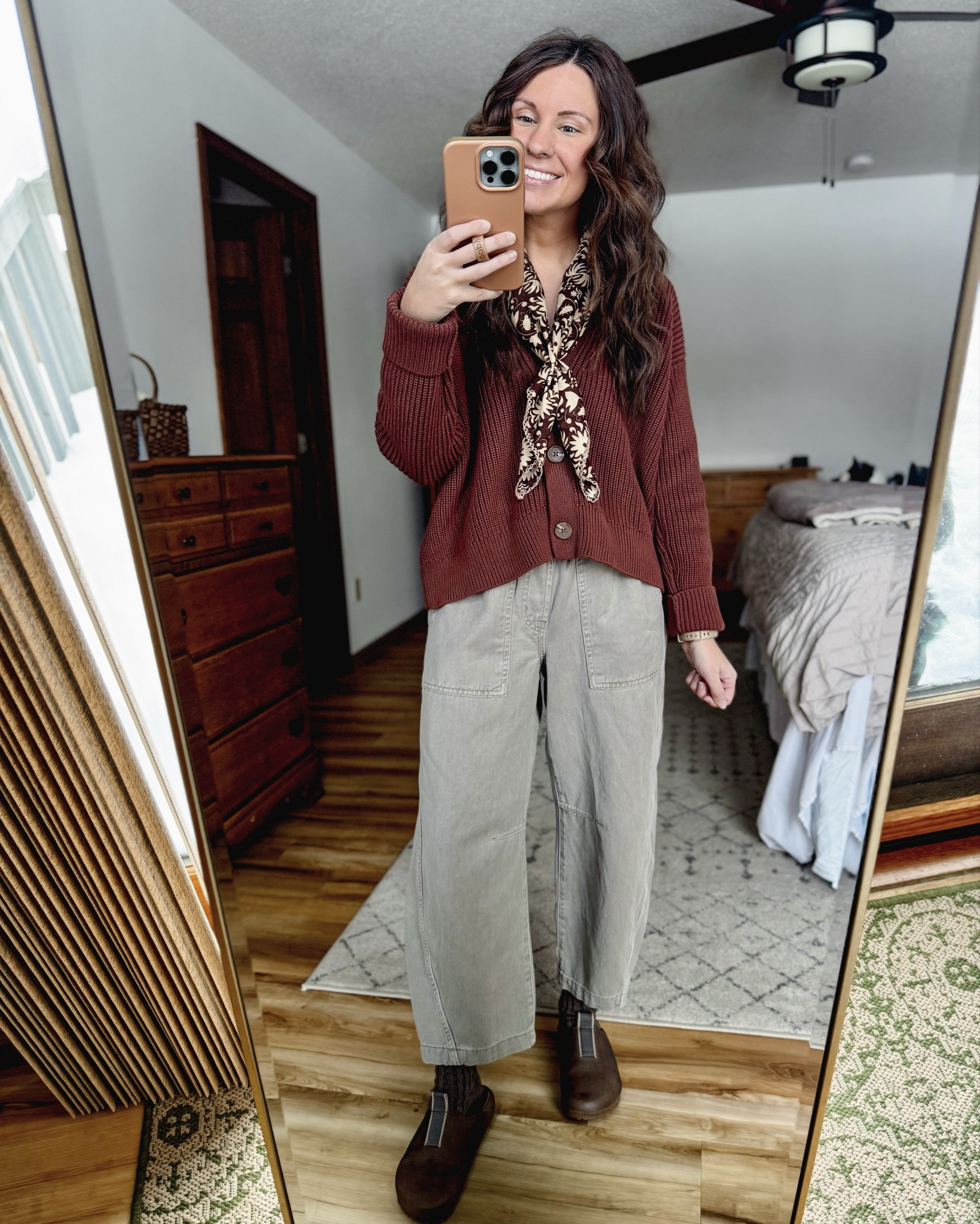 Wearing xs in my cardigan (redwood brown color—my color is sold out but other colors are available. I also linked similar ones). My pants are xs short/petite. My clogs are size 6 (also linked similar). 

#LTKSeasonal #LTKgrwm #LTKPetite