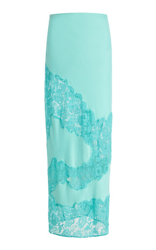 Exclusive Keepsake Lace-Inset Satin Maxi Skirt | Moda Operandi (Global)