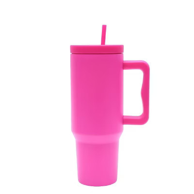 Slickblue 40 oz Modern Stainless Steel Tumbler with Handle & Straw - Hot Pink, Stylish Drinkware | Target