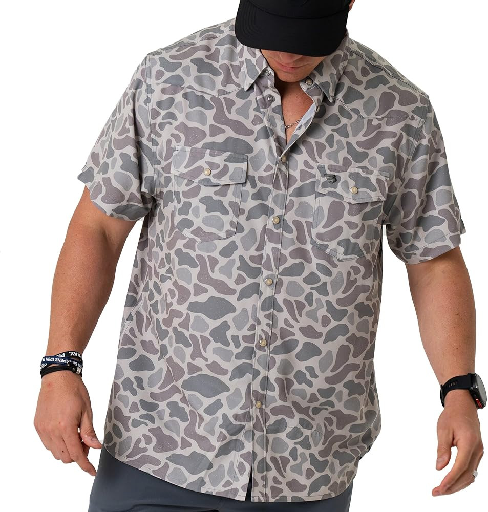 Burlebo Men's Performance Western Short Sleeve Pearl Snap Button Up Shirt | Amazon (US)