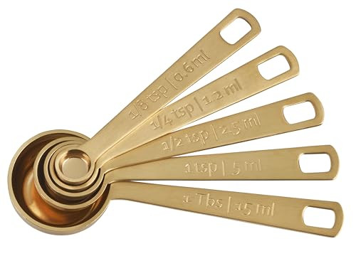 Le Creuset Measuring Spoons, Gold, Set of 5 (1/8,1/4,1/2,1Tsp,1Tb) | Amazon (US)