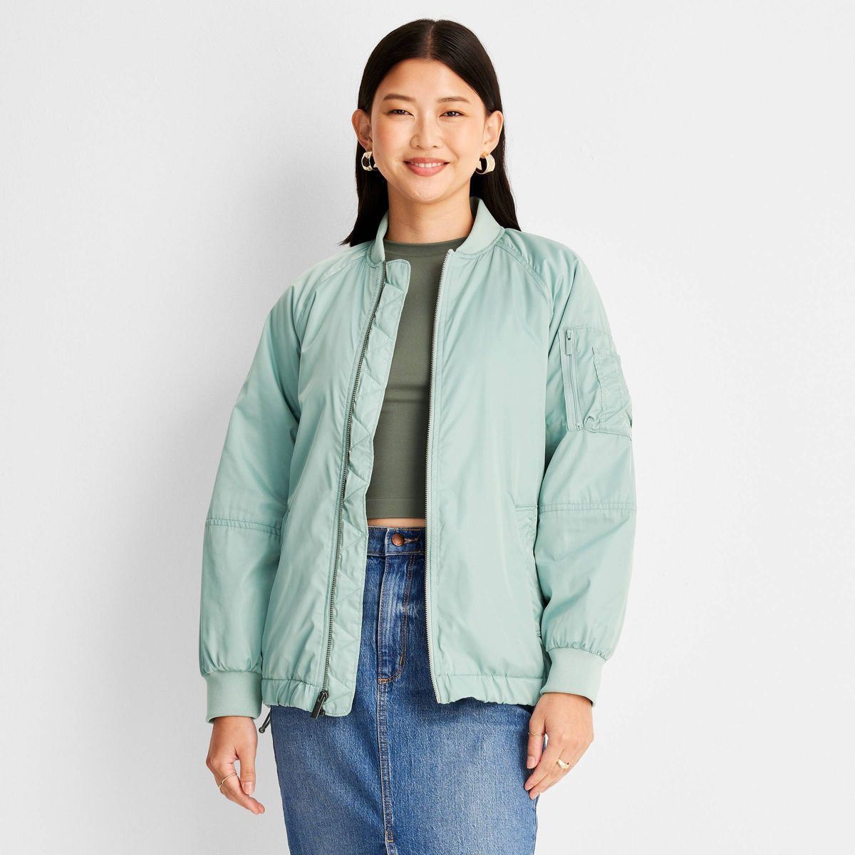 Women's Oversized Bomber Jacket - A New Day™ | Target