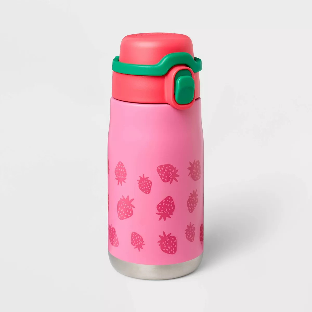14oz Water Bottle - Cat & Jack™ Strawberry: Kids Portable Drinkware, Plastic, Stainless Steel | Target