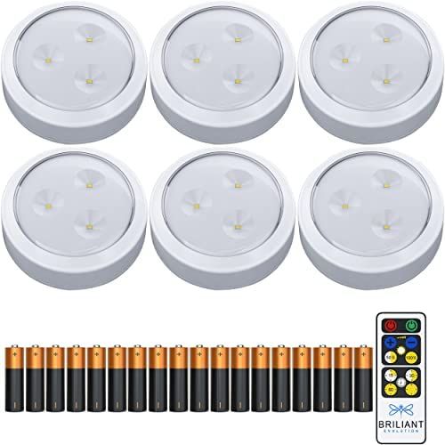 Brilliant Evolution LED Lights 6 Pack with Remote & Batteries | Wireless LED Under Cabinet Lighti... | Amazon (US)
