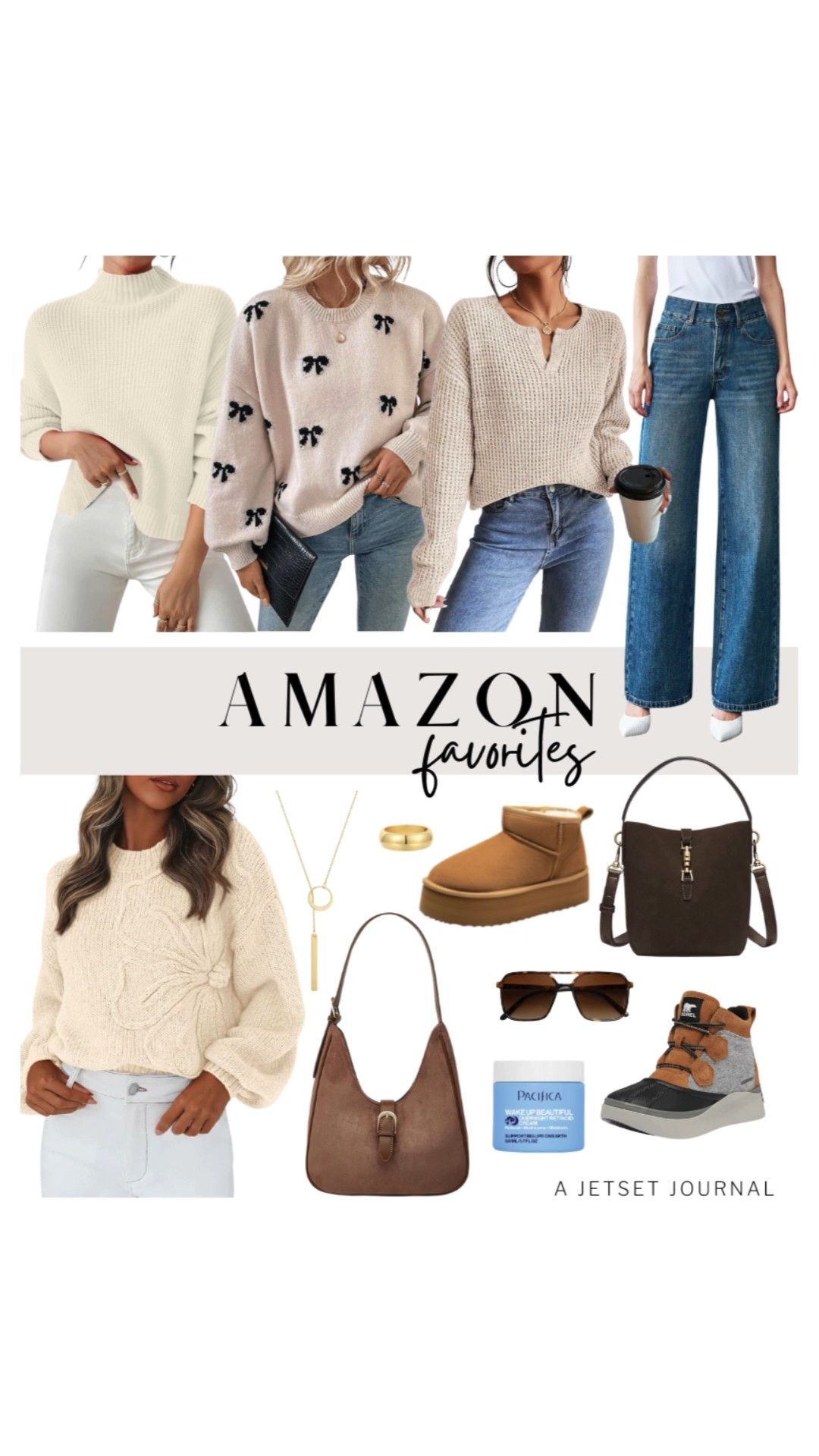 These Amazon favorites make styling outfits this season so easy!
bow sweater, winter to spring, gold accessories, white oversized sweater, wide leg jeans, transitional sweaters, wardrobe refresh, amazon fashion, top picks, transitional look, affordable style, amazon finds, cute tops, neutral top, winter to spring style, outfit idea

#LTKU #LTKBeauty #LTKSeasonal