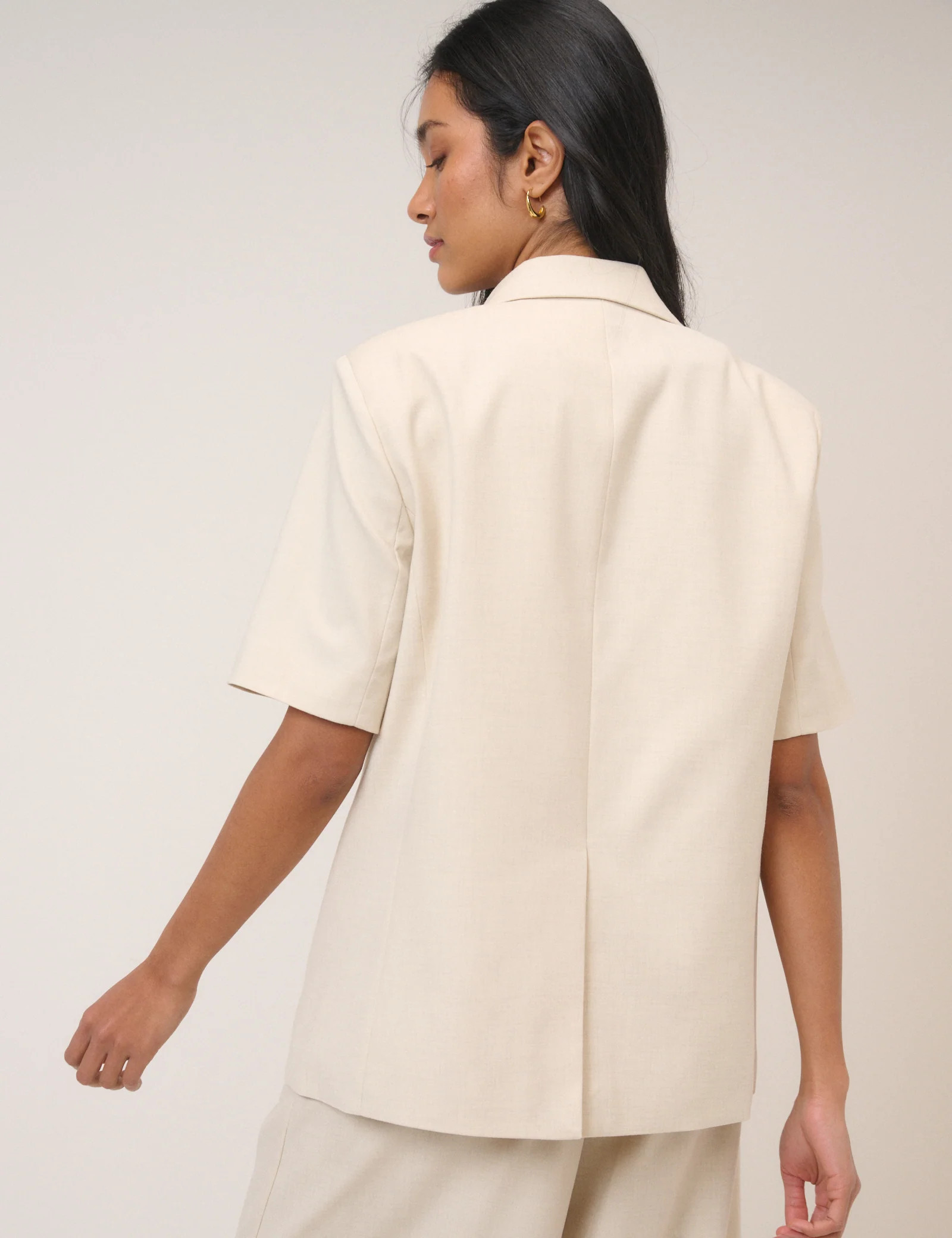 Stone Short Sleeve Relaxed Blazer | Nobody's Child