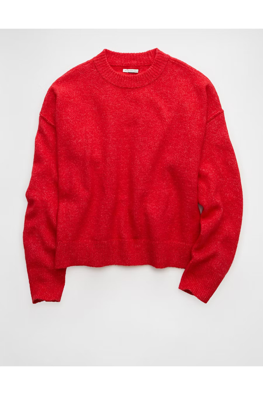 AE Whoa So Soft Classic Crew Neck Sweater Women's Cherry XXS | American Eagle Outfitters (US & CA)