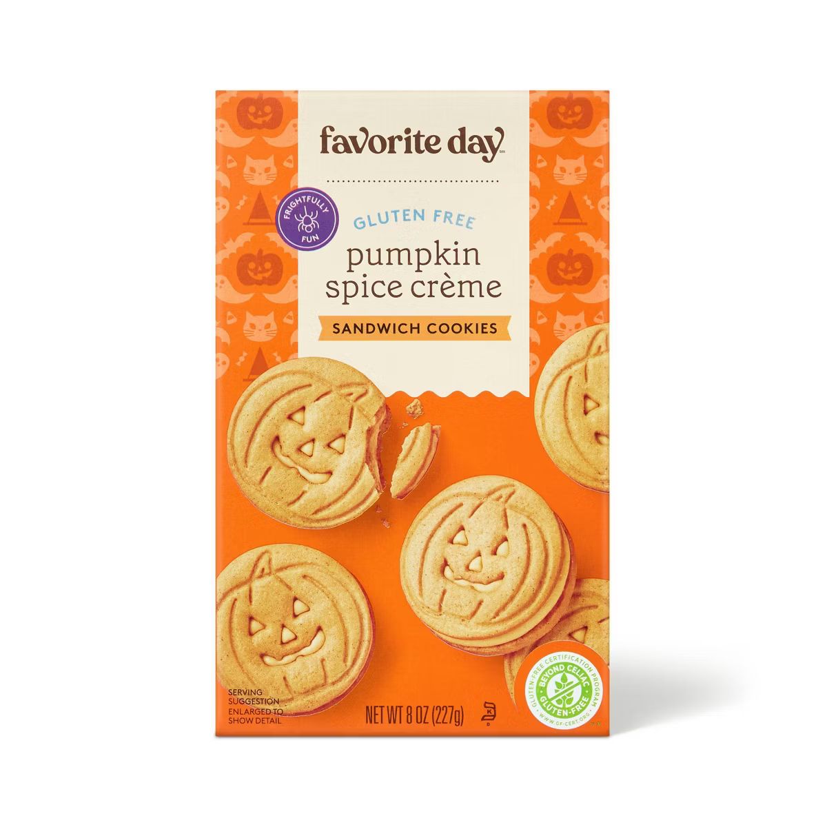 Harvest Gluten Free Pumpkin Face Sandwich Cookies with Pumpkin Crème Filling - 8oz - Favorite Da... | Target