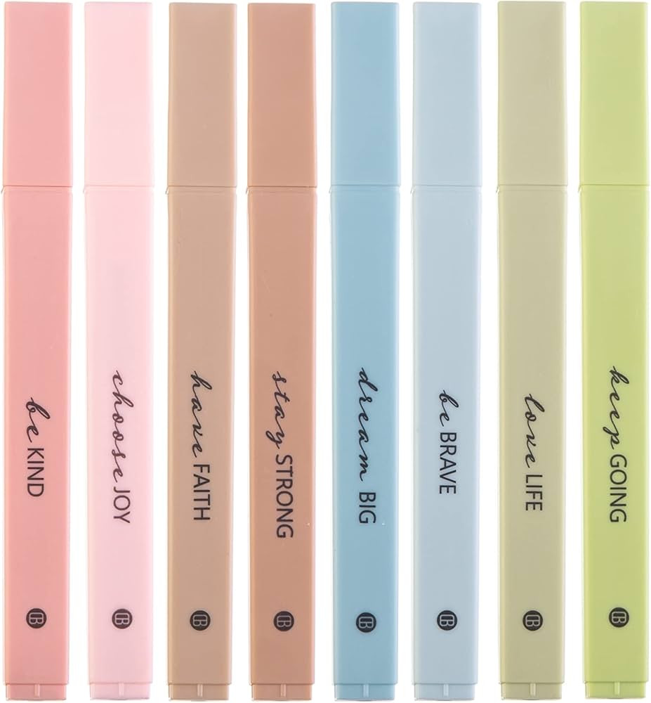 DIVERSEBEE Bible Highlighters with Soft Chisel Tip, 8 Pack Assorted Colors Pens No Bleed, Quick Dry Set, Cute Aesthetic Markers, Bible Study Journaling Supplies and Accessories (Earthy) | Amazon (US)