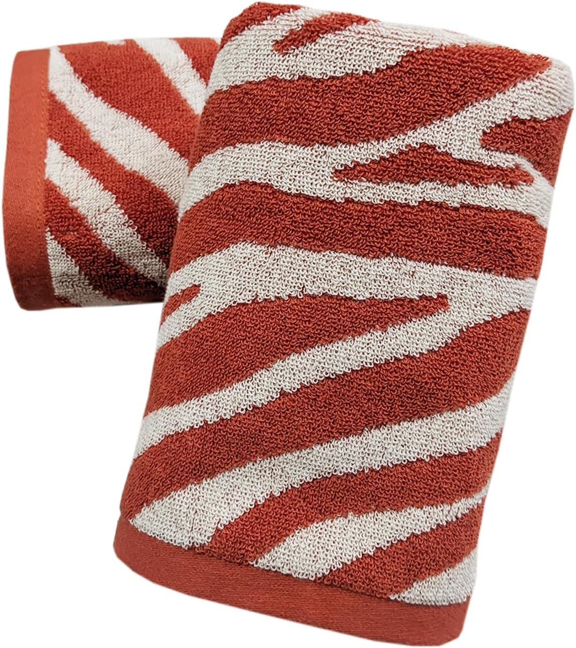 USTIDE Red Zebra Print Hand Towel Thick Luxury Fluffy 100% Cotton Towels Set for Bath Fashionable Spa Gym Soft Dot Print Hand Towels 2 Pack, 14 x 30 Inch | Amazon (US)