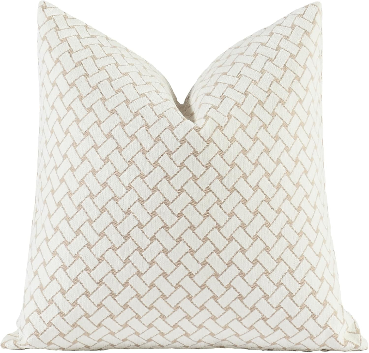 Croker Horse 2025 New 20x20'' inches Throw Pillow Cushion Covers - Woven Grid Beige Color Chenill... | Amazon (US)