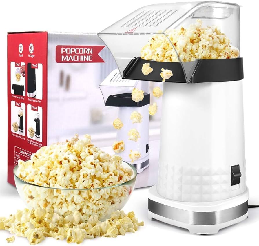 Popcorn Machine High Popping Rate, 3.5 Quarts, 1200w, 2 Min Fast Popping Air Popper Popcorn Maker... | Amazon (US)