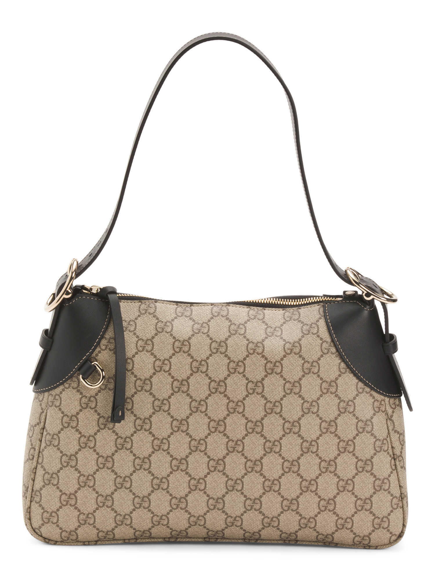 Made In Italy Supreme Canvas And Leather Gg Emblem Medium Shoulder Bag | TJ Maxx