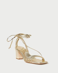 Prisca Champagne Strappy Wrap Heel | Loeffler Randall