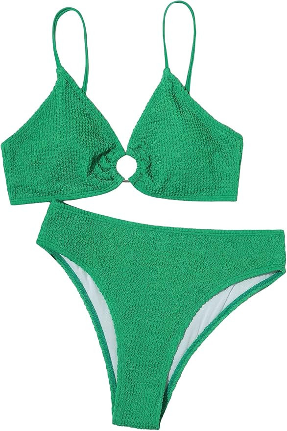 SOLY HUX Women's Floral Print Spaghetti Strap Bikini Bathing Suit 2 Piece Swimsuits | Amazon (US)