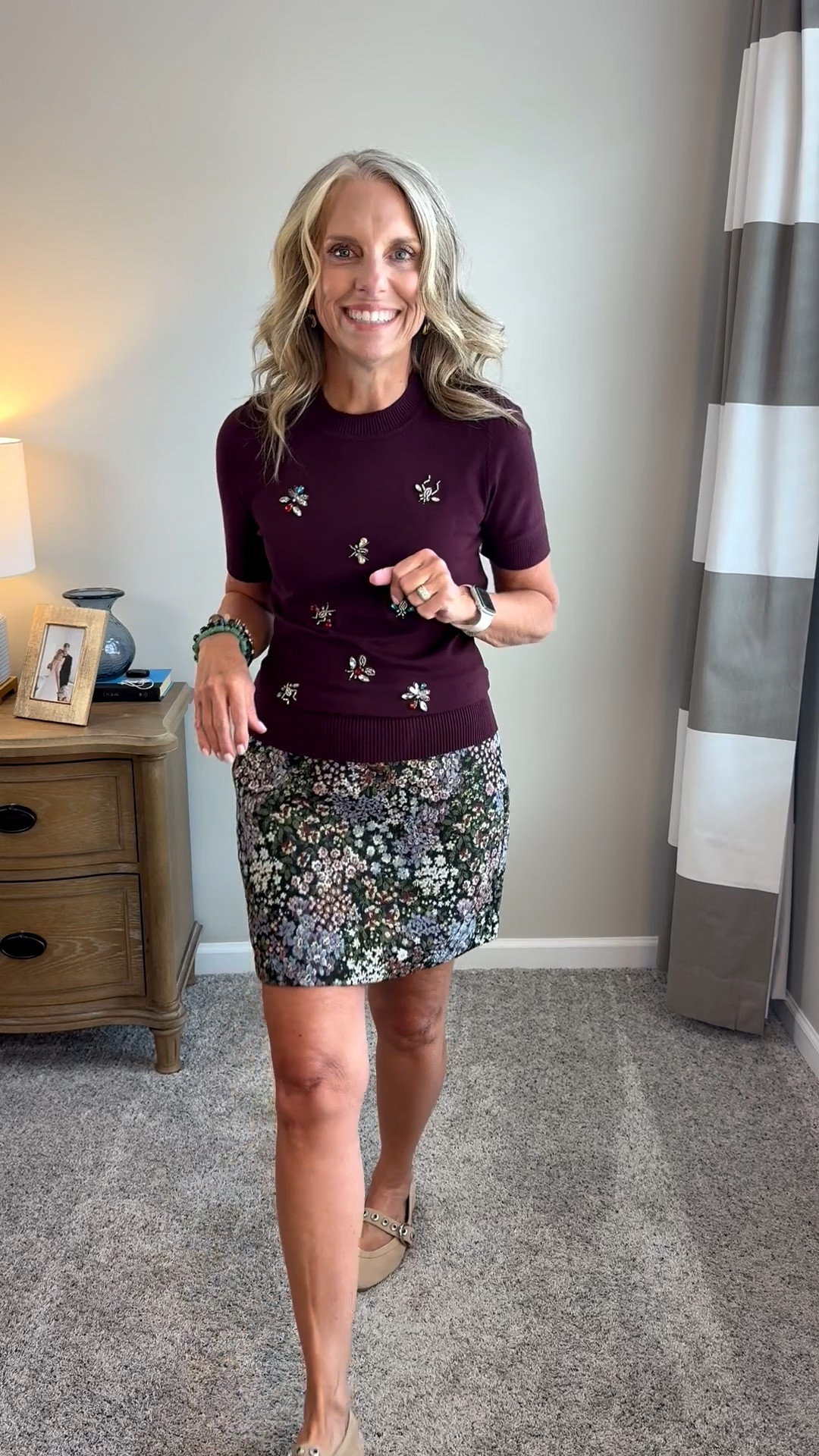 This is the cutest tapestry skirt that will be perfect going into fall. Wearing size 2 and XS sweater

#LTKdayinmylife #LTKgrwm #LTKootd