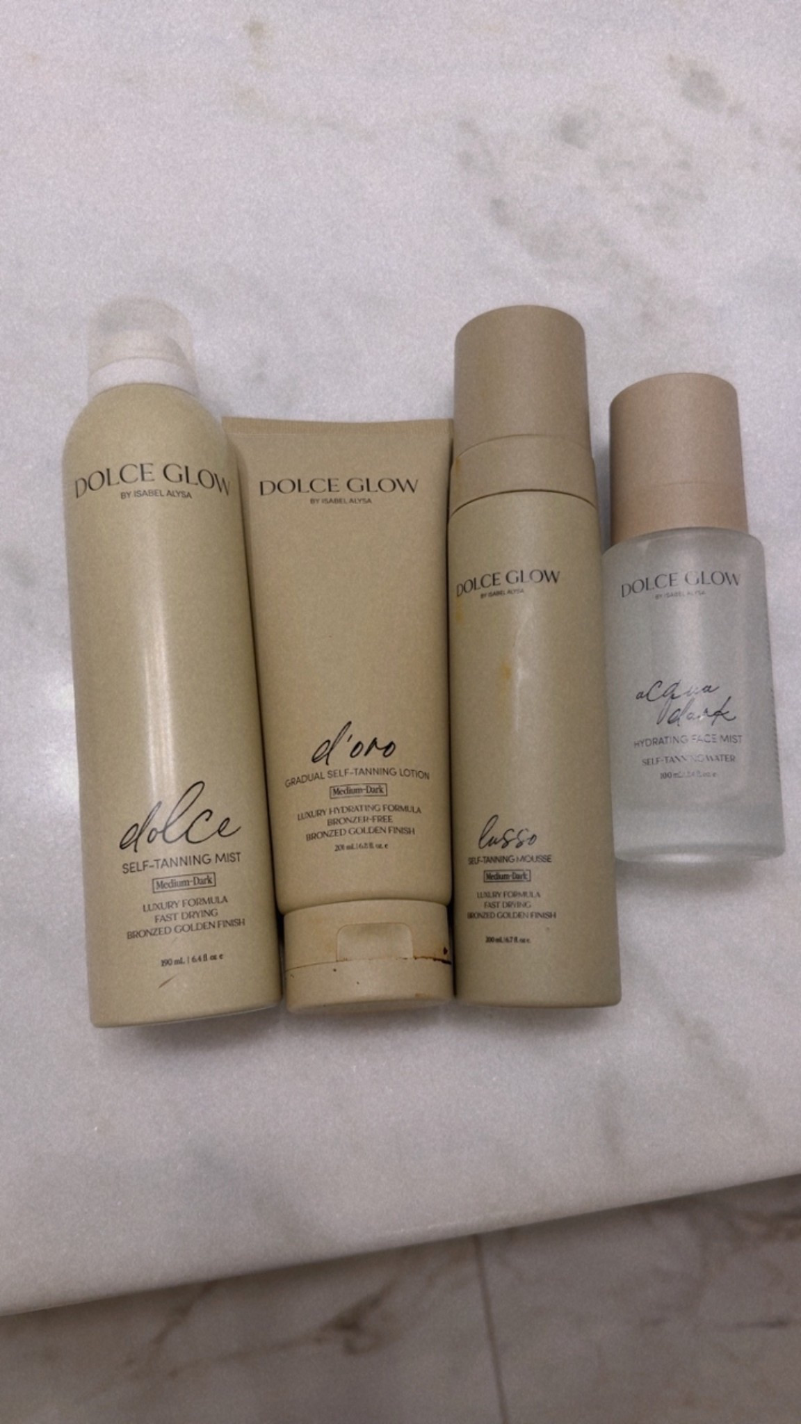 Dolce Glow Line Up! 
If I had to pick two, i’d go with the facial mist & tanning mousse!! 
Can only get 1? Self Tanning Mist! 
Get 10% off with code “BLAIRHOWELL"

#LTKBeauty #LTKTravel #LTKSeasonal