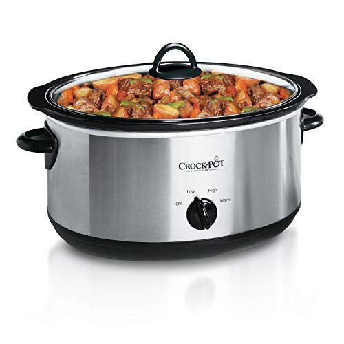 Crock-Pot 7 Quart Oval Manual Slow Cooker, Stainless Steel (SCV700-S-BR), Versatile Cookware for ... | Amazon (US)