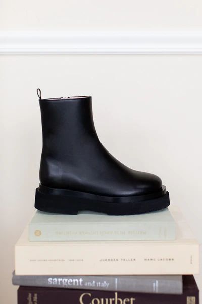 Zip Platform Boot - Black Leather | Emerson Fry