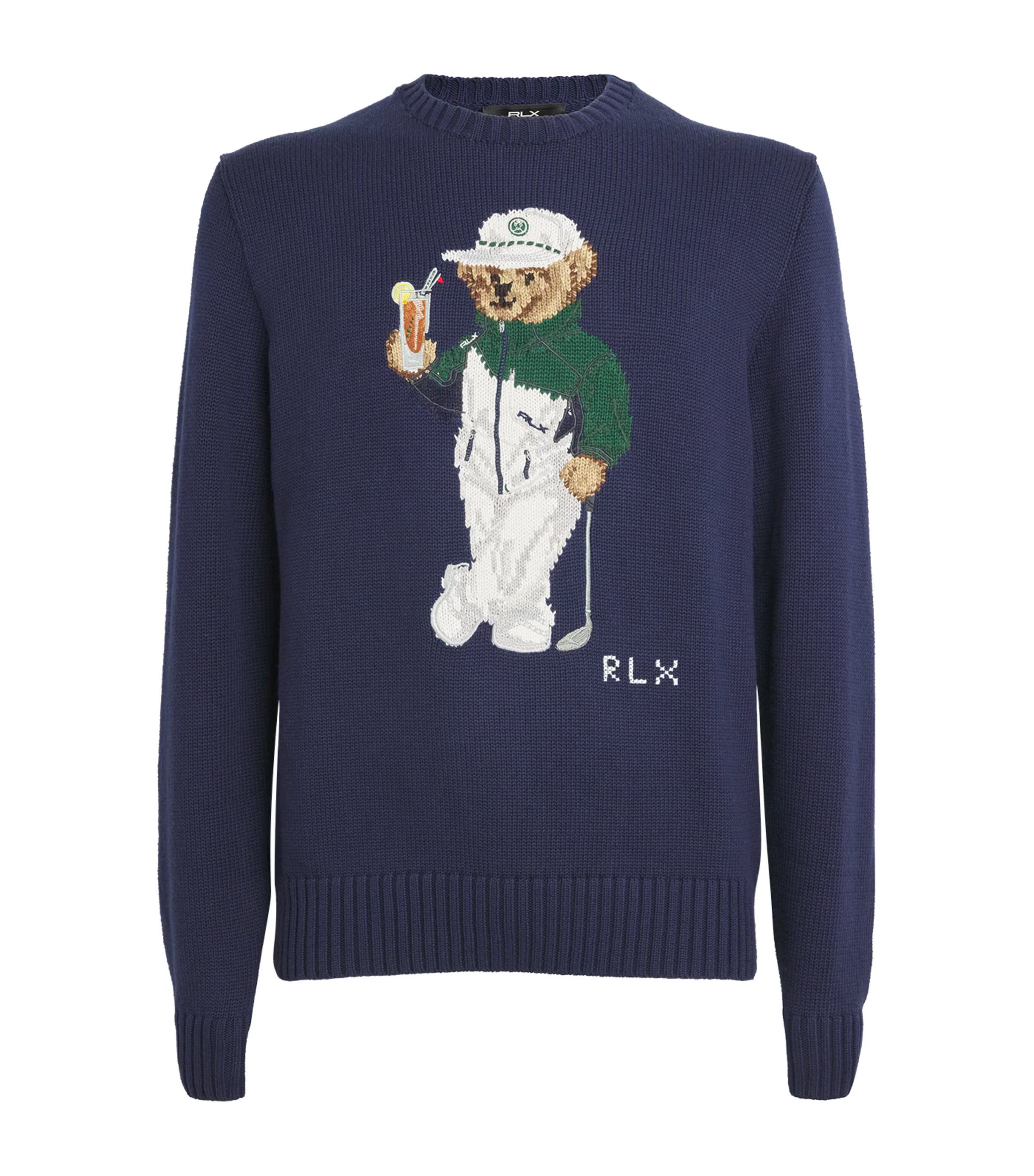 RLX Ralph Lauren Cotton-Blend Polo Bear Sweater | Harrods