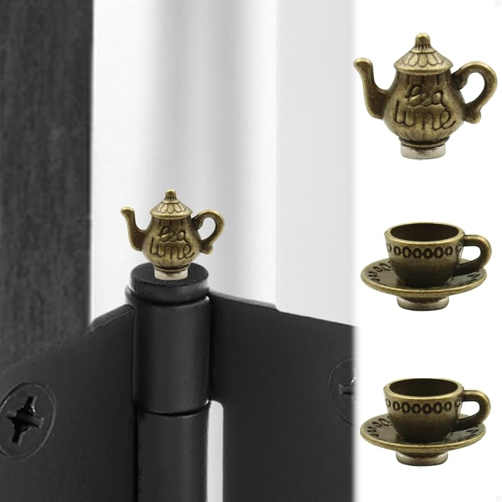 Hinge Head Tea Cup Set of 3 - Door Hinge Heads Decorative Topper Miniature - Cottagecore Magnetic... | Amazon (US)