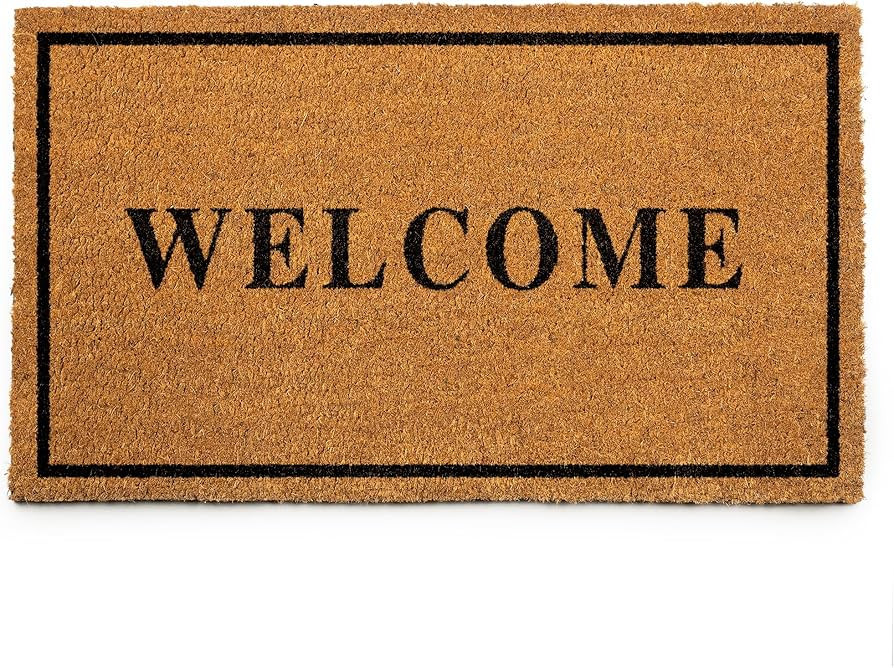 PLUS Haven Coco Coir Door Mat with Heavy Duty Backing, Welcome Doormat, 17.5\u201dx30\u201d Size,... | Amazon (US)