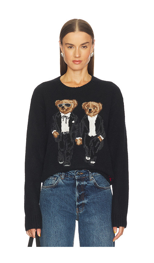 Polo Ralph Lauren Ralph & Ricky Bear Crewneck Sweater in Black. Size M. Also in L, S, XS. | Revolve Clothing (Global)
