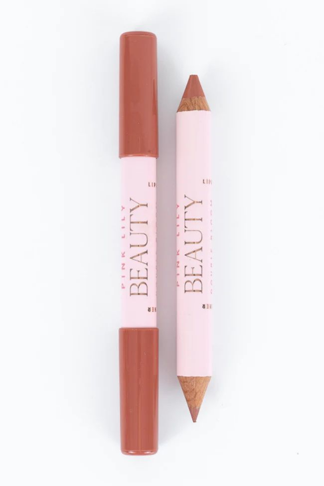 Pink Lily Beauty Double Bloom Dual Lipstick and Lip Liner - Peachy Please | Pink Lily