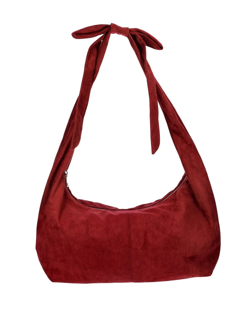 No Boundaries Women's Bow Hobo Bag, Wine - Walmart.com | Walmart (US)