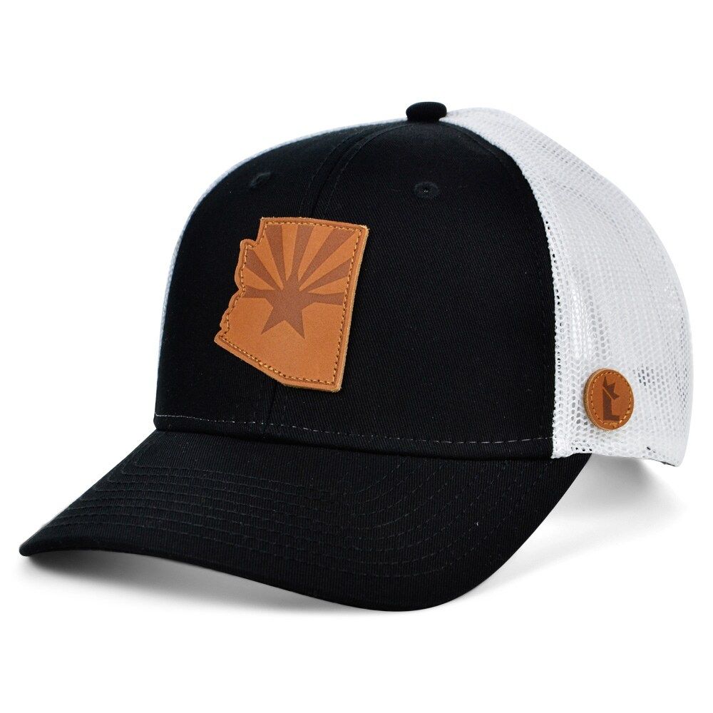 Arizona Local Crowns Statement Trucker Snapback Adjustable Hat - Black/White | Lids
