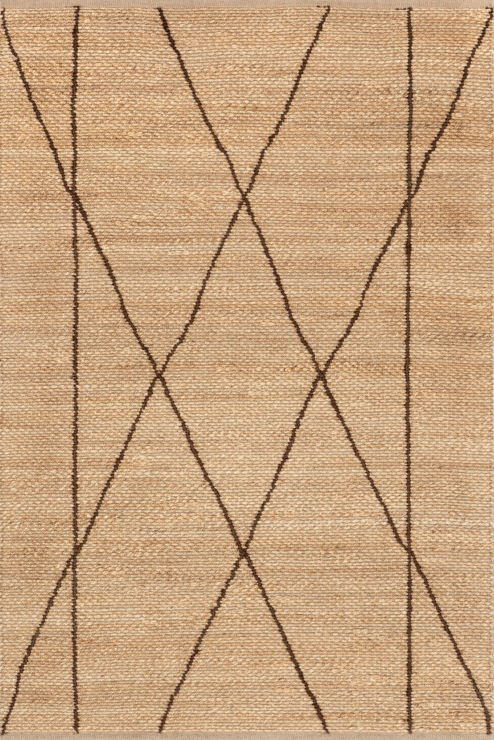 Natural Augusta Abstract Lined Jute 4' x 6' rug | Rugs USA