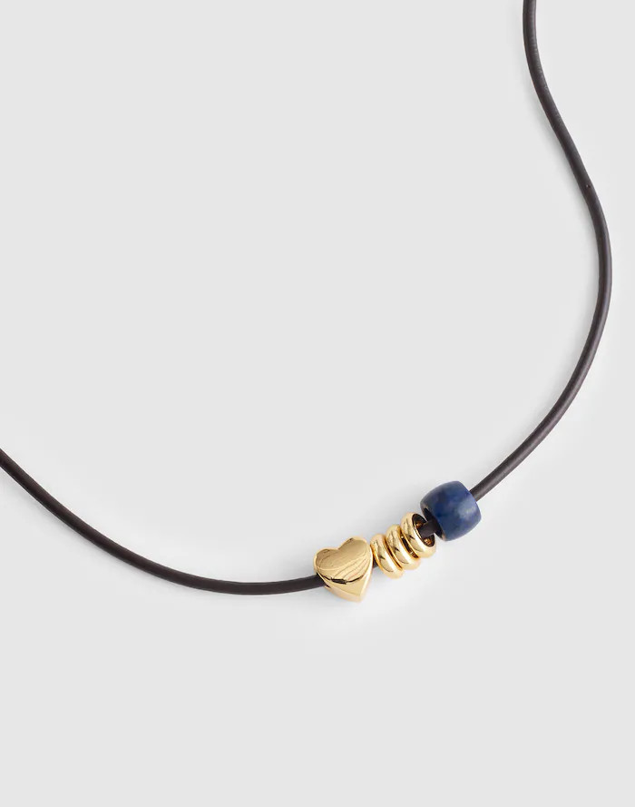 Semiprecious Charm Leather Choker Necklace | Madewell