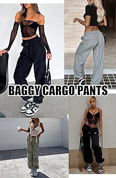 Cargo Pants Women Baggy - Parachute Pants for Women, Rave Pants Y2K Pants, Festival Outfits for W... | Amazon (US)
