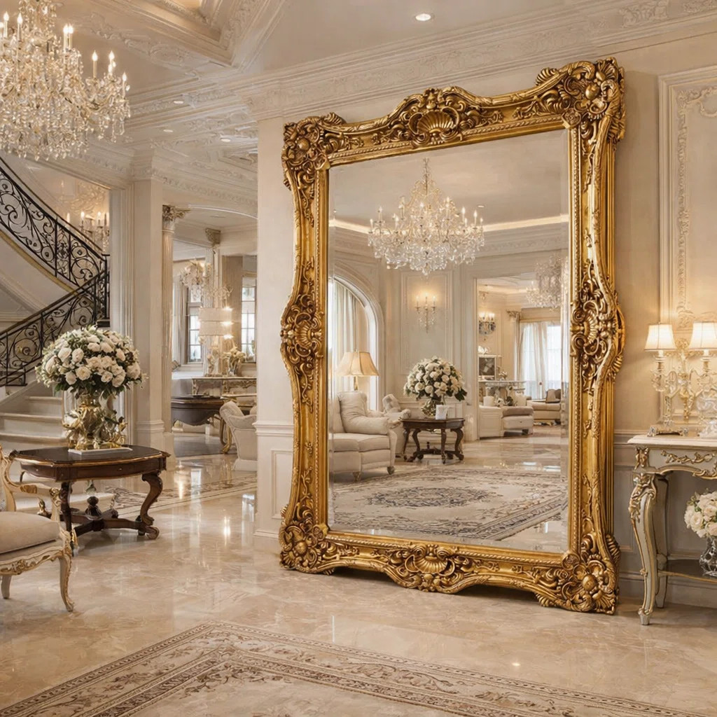 Infinity Antique Gold Full-length Mirror | Wayfair North America