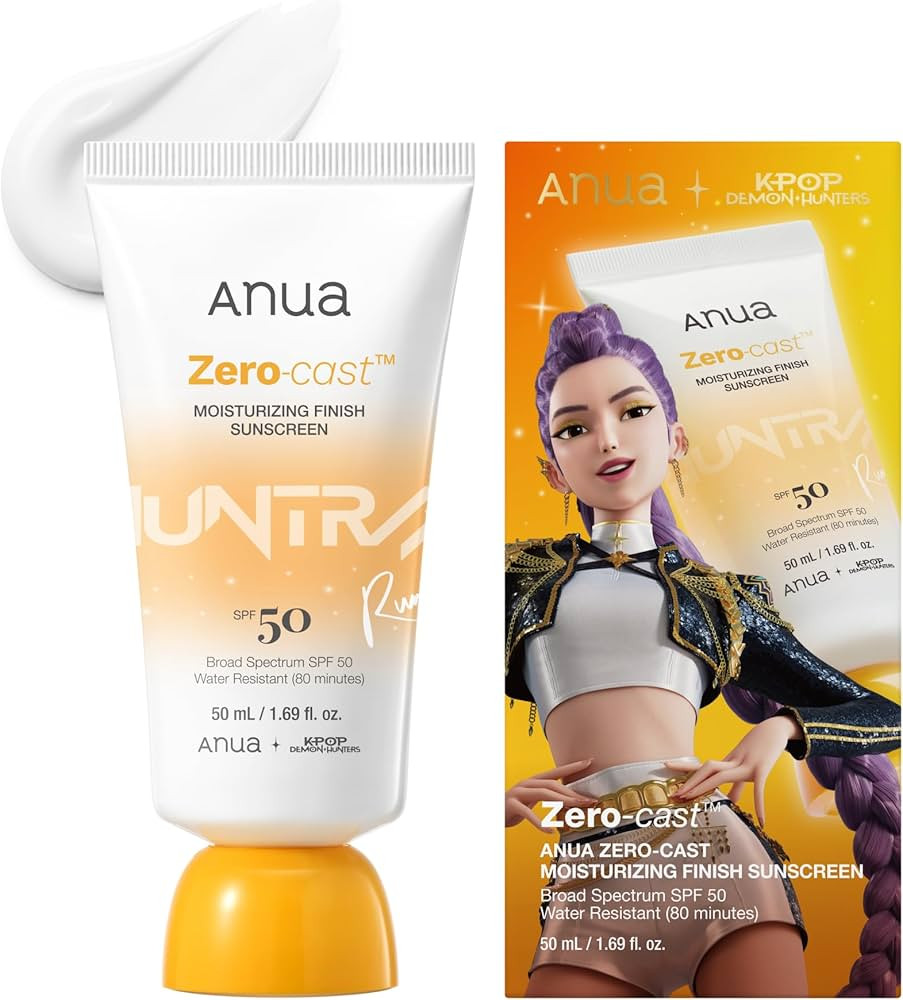 Anua, Zero-Cast Moisturizing Sunscreen SPF 50, Glow Natural Sunscreen for face, No White Cast, Hy... | Amazon (US)
