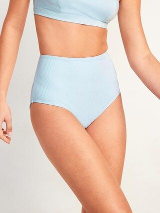 High-Waisted Rib-Knit Swim Bottoms for Women | Old Navy (US)