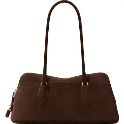 Tory Burch Lock Suede East-West Satchel in Dark Cocoa at Nordstrom | Nordstrom