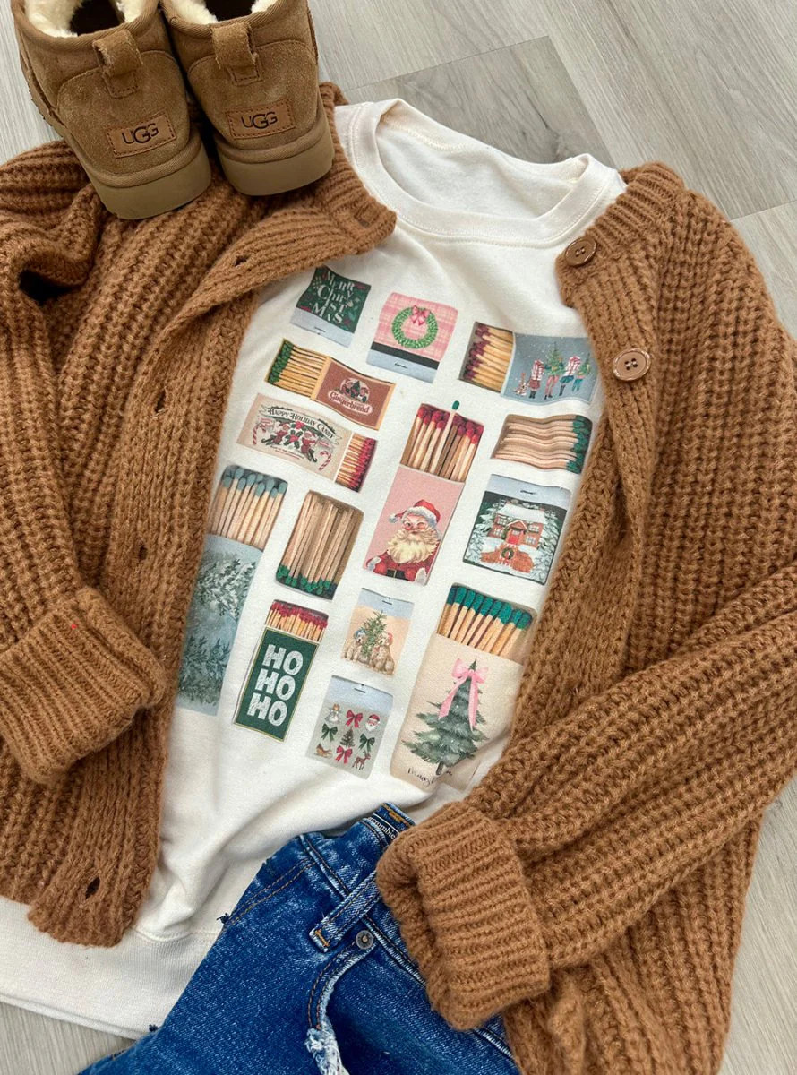 'Christmas Matchboxes' Crewneck Sweatshirt | United Monograms