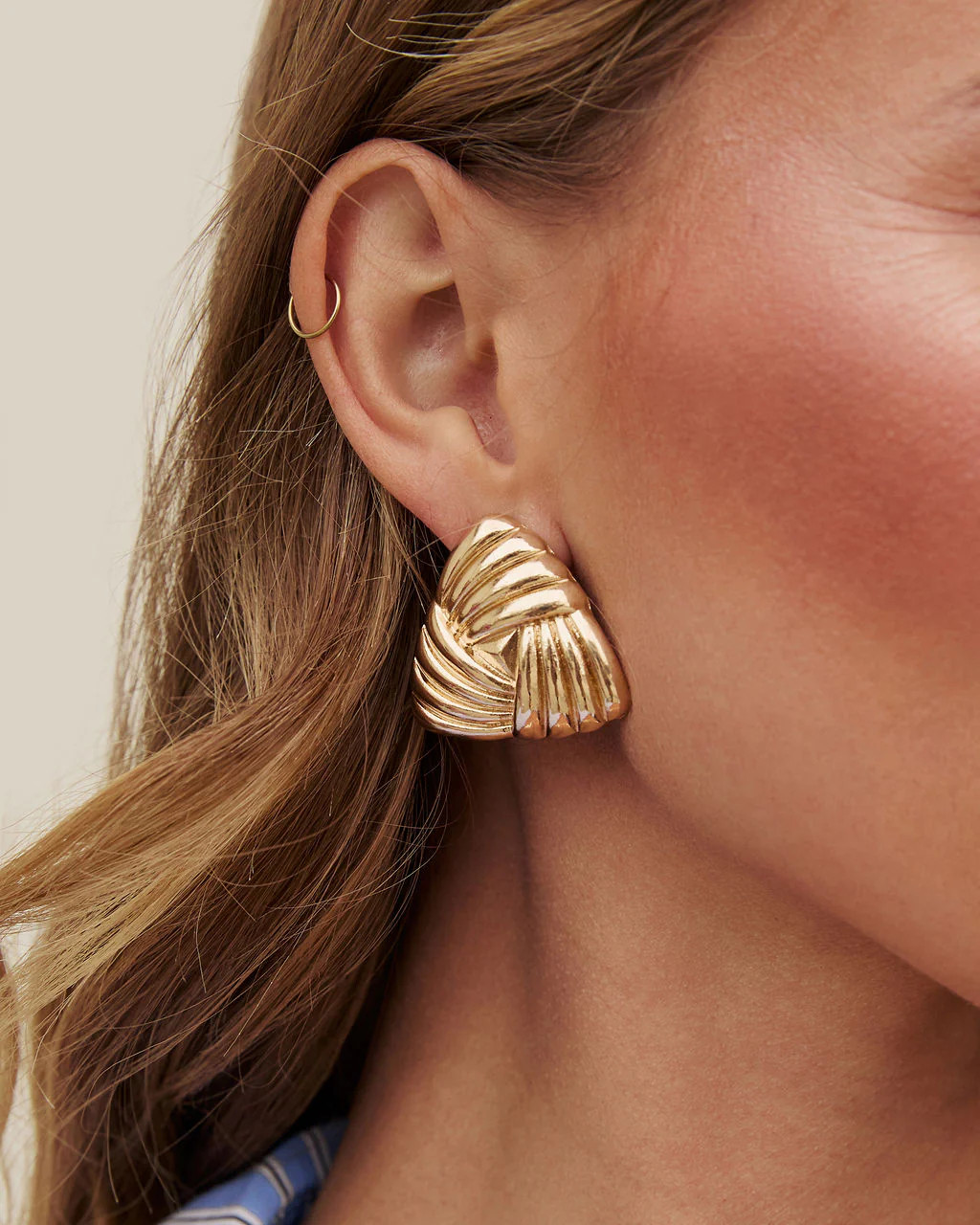 Selah Textured Triangle Stud Earrings | VICI