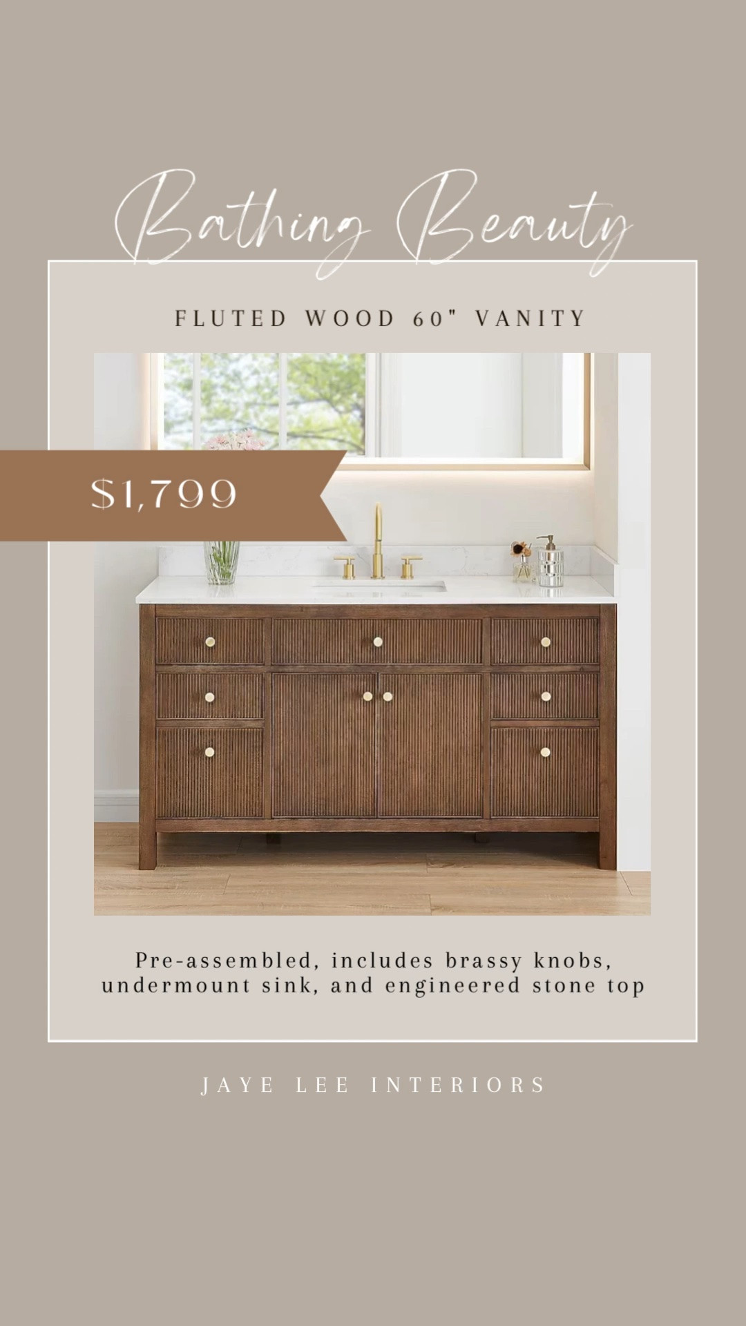 I'm currently sourcing a 60" Bathroom Vanity for a design project, and this is one of my favorites so far... #bathroomVanity #PrimaryBath #60inchvanity #BathroomStorage #bathroomSink #bathroomfurniture #bathroomfixtures #bathroomvanitybasecabinet #jleeinteriors

#LTKHome #LTKdayinmylife