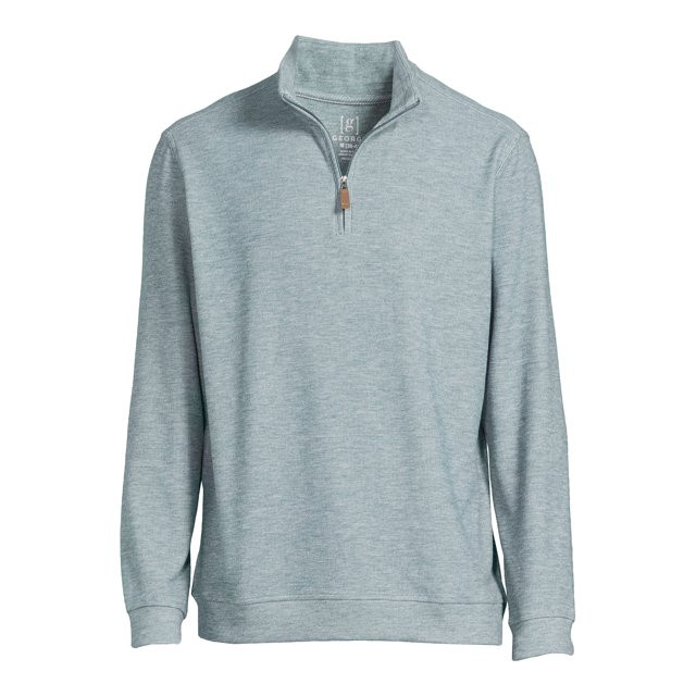 George Men's Knit Quarter Zip Pullover Top - Walmart.com | Walmart (US)