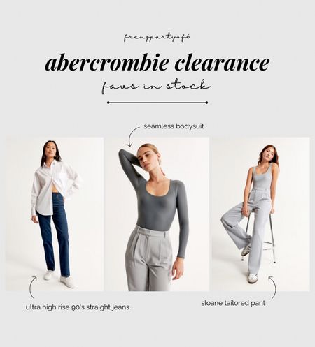 Abercrombie clearance! Including these ultra high-rise 90s straight jeans,  seamless square neck bodysuit marked down to $26.99, and my favorite Sloane Taylor pants. 

#LTKsalealert #LTKmidsize #LTKfindsunder100