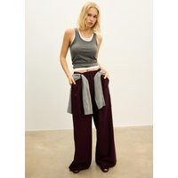 Stradivarius Super wide-leg adjustable trousers Burgundy 12 | Stradivarius (UK)