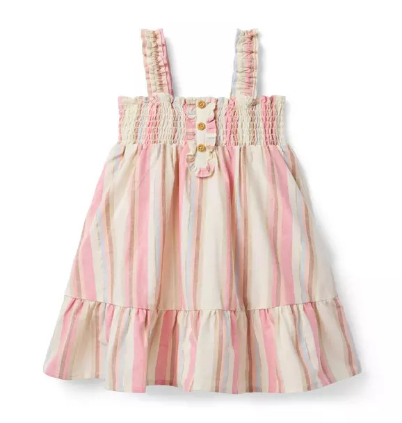 Striped Linen-Cotton Smocked Dress | Janie and Jack