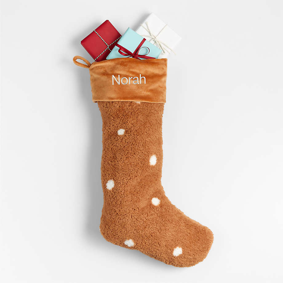 Cream Sherpa Polka-Dot Kids Christmas Stocking + Reviews | Crate & Kids | Crate & Barrel