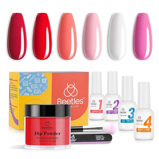 Beetles Nail Dipping Powder Colors Set Nail Manicure Nail Art Kit Base Top Coat Dip Powder Activa... | Amazon (US)