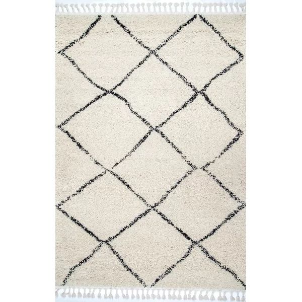 Stalcup Power Loom Off-White/Black Rug | Wayfair North America